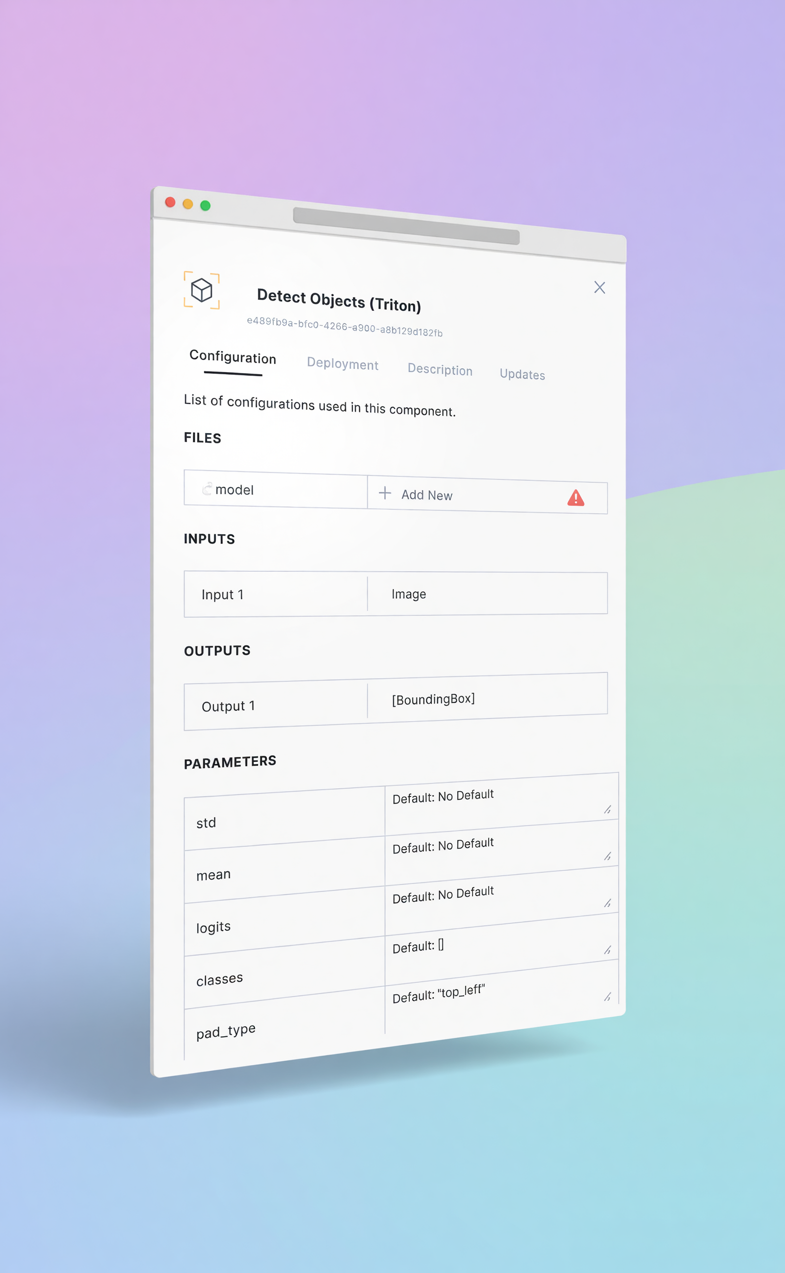Configure component parameters