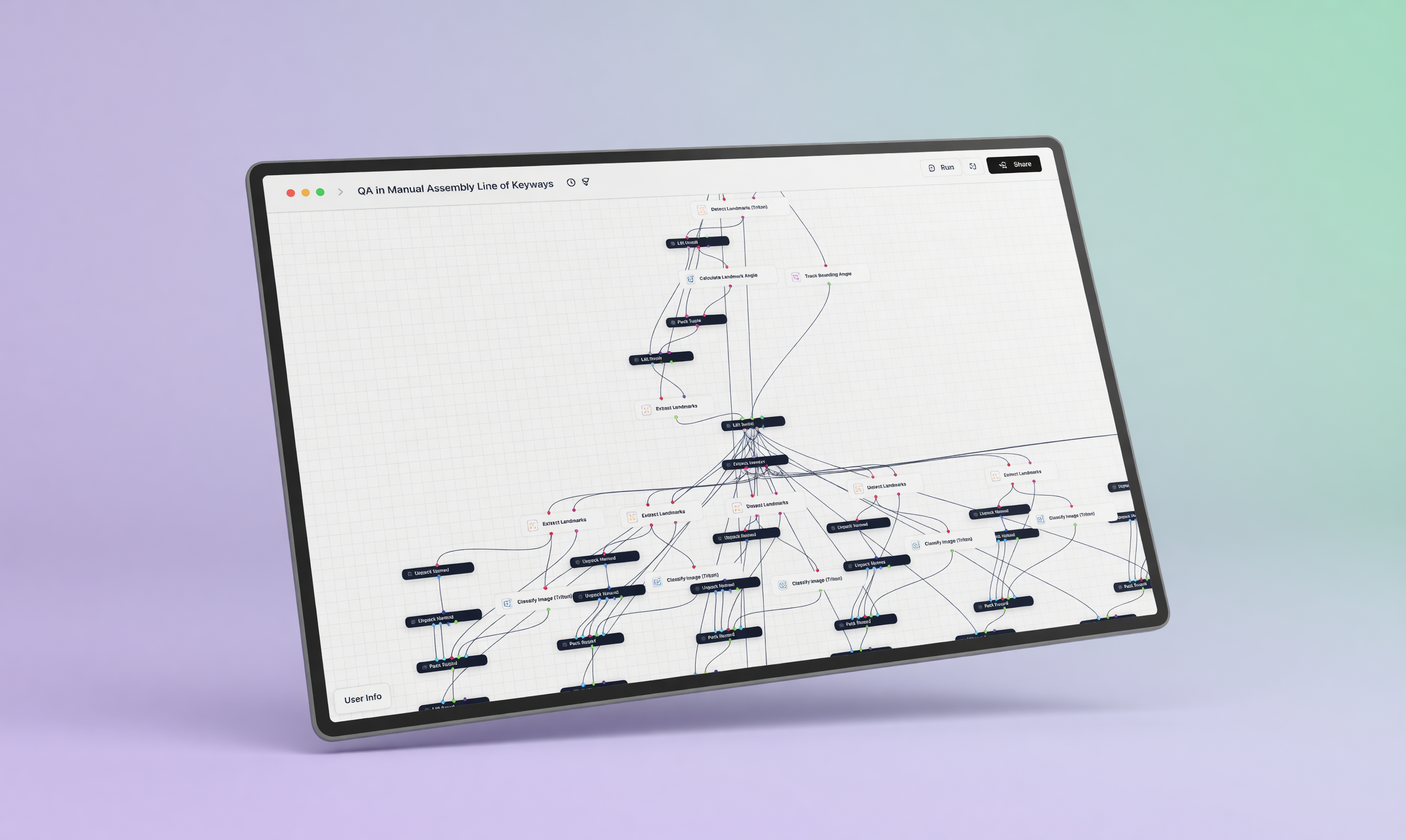Build solution logic by piping components into a flow