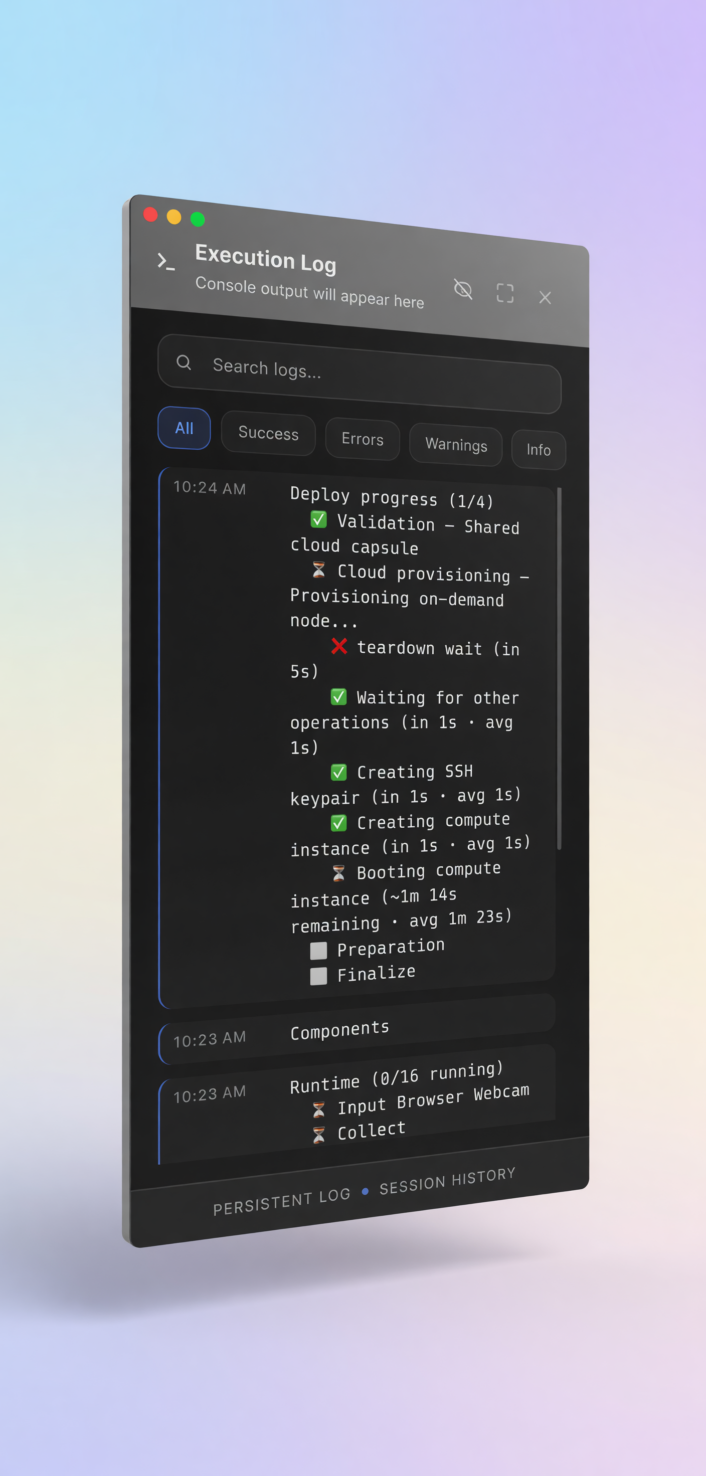 Monitor the deployment logs